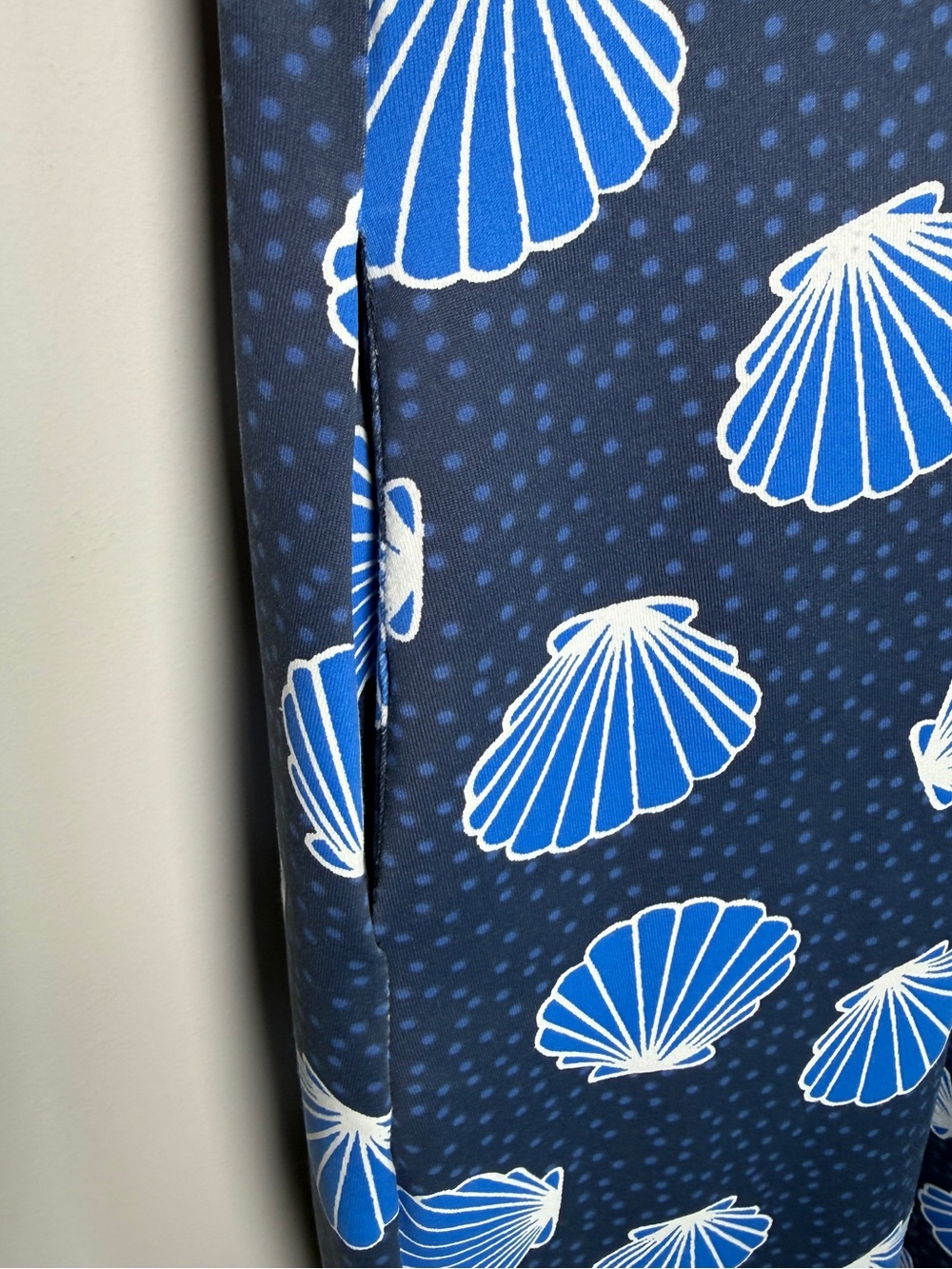 Sunsets & Sweet Tea Navy Seashell Print Dress Pockets Coastal Nantucket Size L - Picture 3 of 7